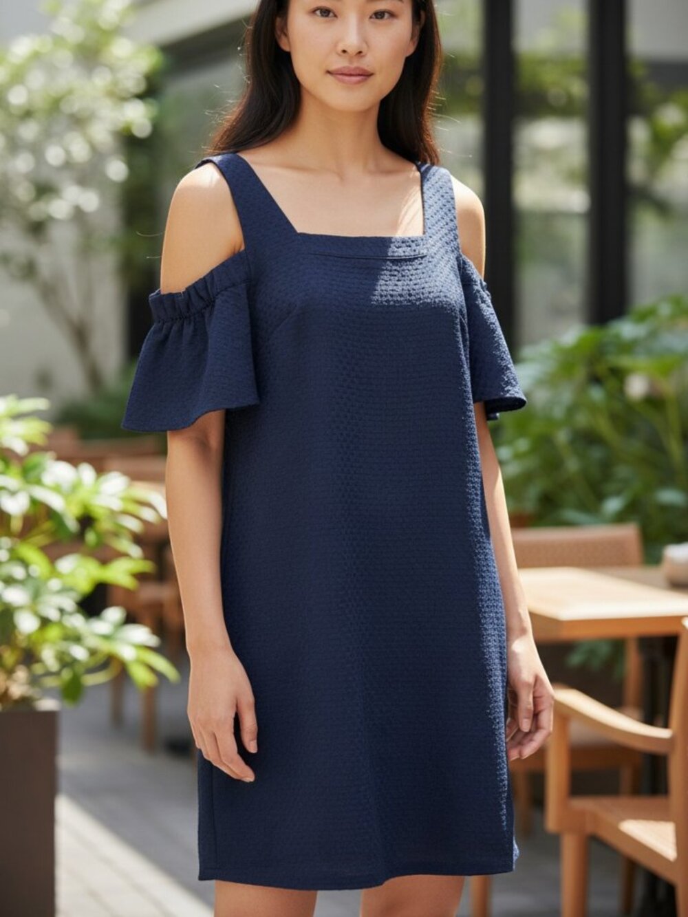 NWT J. Crew Off the Shoulder Navy Dress Size: XS